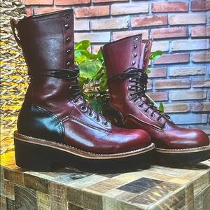 🥾 Red Wing 921 Lineman Logger Boots — Oxblood Beast — USA Made — Sz 7.5D — 9W